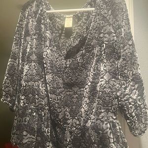 Grey velvet  burnout peplum top